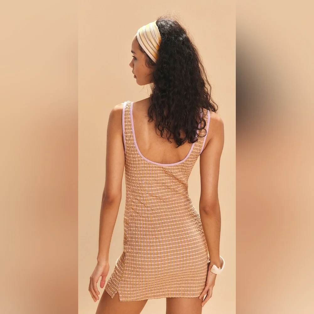 Free People Berry Pickin' Plaid Mini Dress